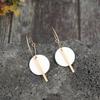 Trendy Charm Alloy Mom Earrings Round Splice Long Strip Design Elegant Jewelry for Mother Daily Work Wear