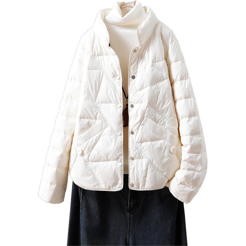 Down vest women's short winter new fashion lightweight stand-up collar literary retro warm outer wear vest tide