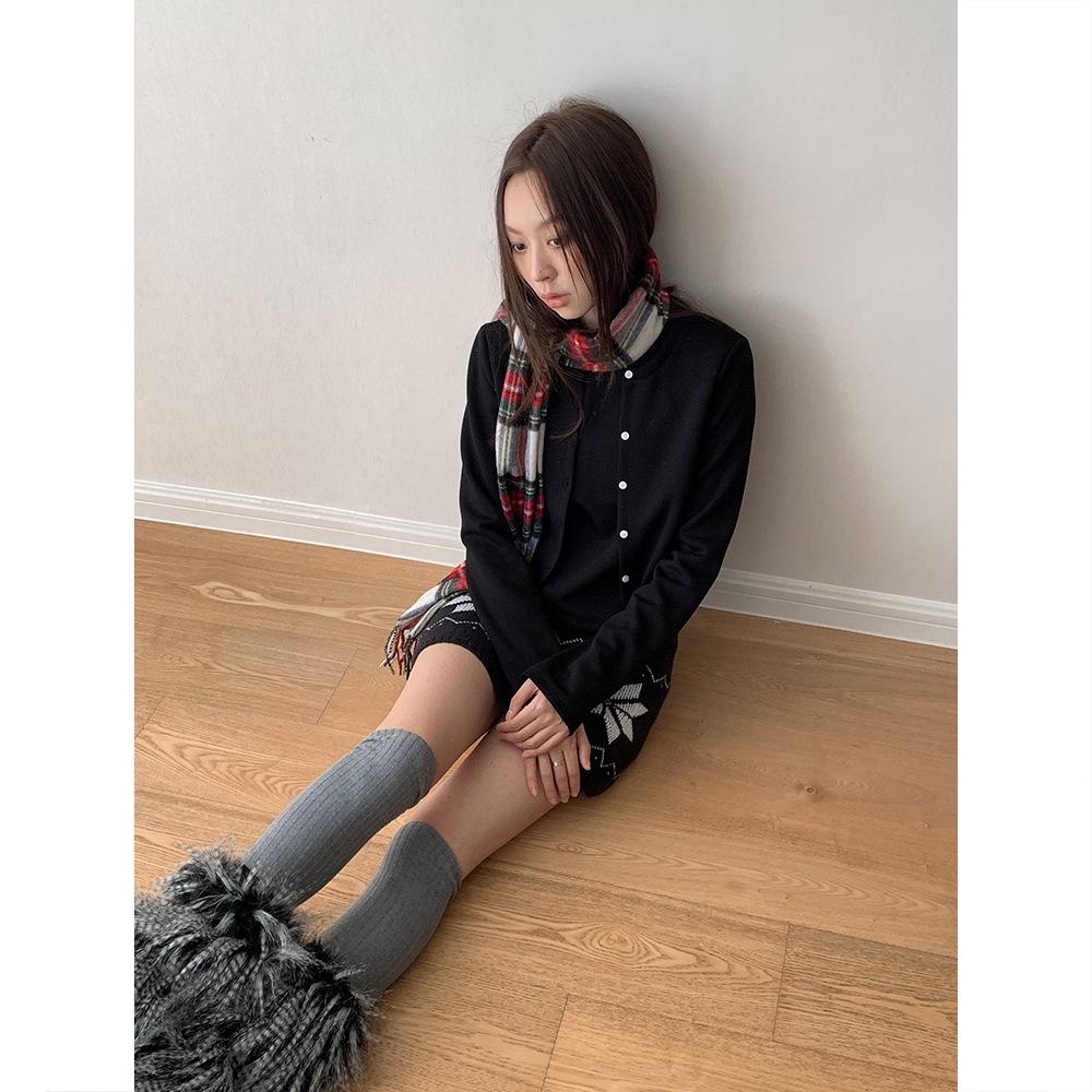 Dorothy Korean Design Air Cotton Buttoned Two-Piece Long Sleeve Women's Sweatshirt