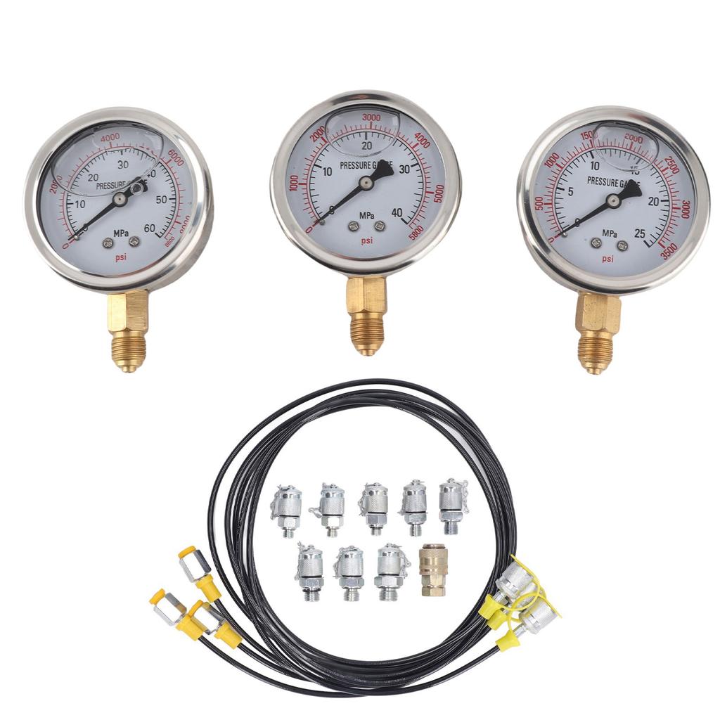 Hydraulikdruckprüfset Genau Tragbar 25 40 60MPa Hydrauliktester mit 8 Kupplungen für