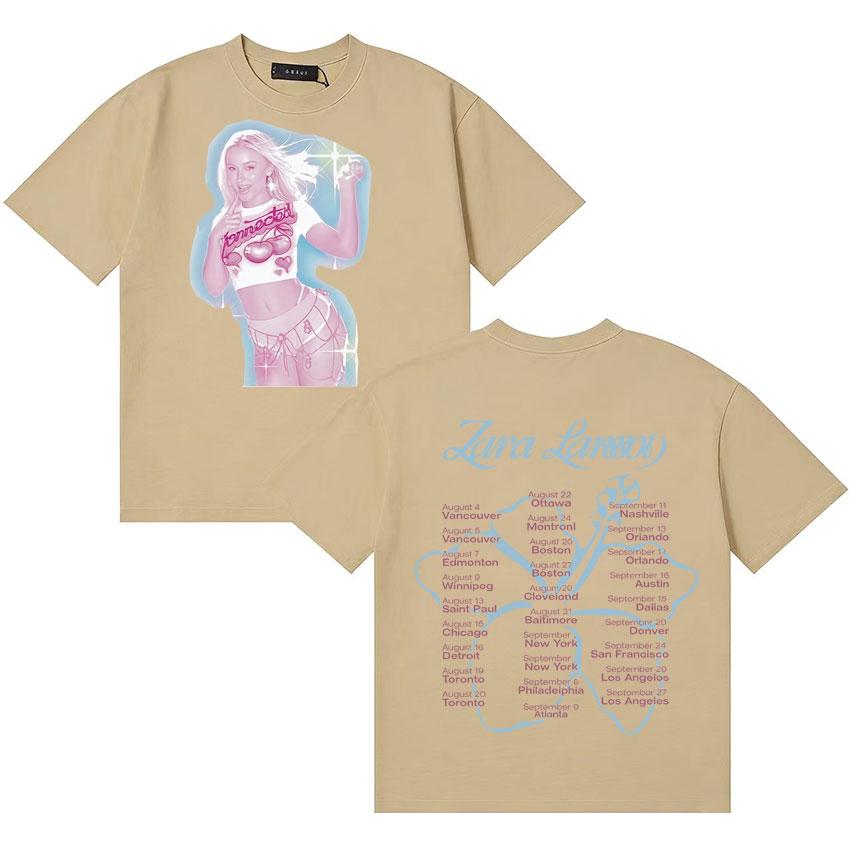 Fashion Style Singer Zara Larsson 2026 TShirt Summer Oversized Streetwear Loose Tshirt Unisexs Women Casual Round Neck Comfort Tee