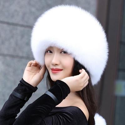 Fur Fox Hair Hat Female Winter Mother Style Thickened Warm Fox Hair Snow Hat Rex Rabbit Mink Hair Basin Hat
