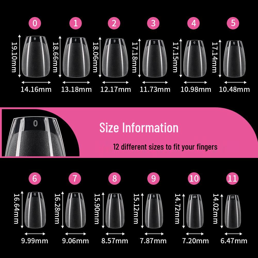 Ultra-Thin Seamless Short Matte Nail Tips - 552 Pieces