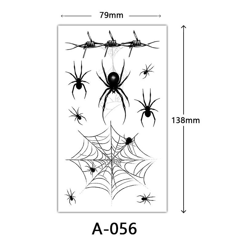 Halloween Tattoo Sticker, Skull Reaper Sickle, Black Bat Tombstone Pumpkin Tattoo