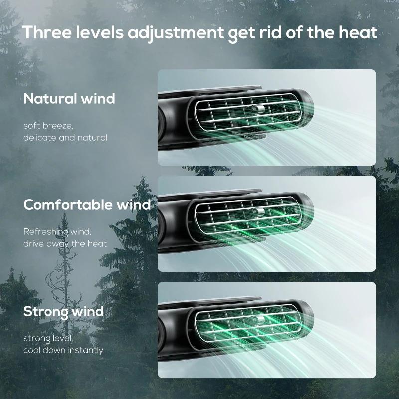 Car Headrest Neck Seat Mini Fan Cooling High Wind Power USB Air Aan 3 Speed Adjustable Wireless Car Back Summer Car Accessories