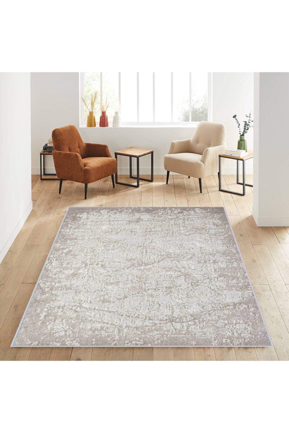 

Домашний моющийся ковер с принтом Rovigo RVG1067 50x80 бежевый