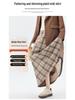 Women's 2026 Spring Retro Plaid High-Waist A-Line Skirt with Elastic Waist and Wide Hem