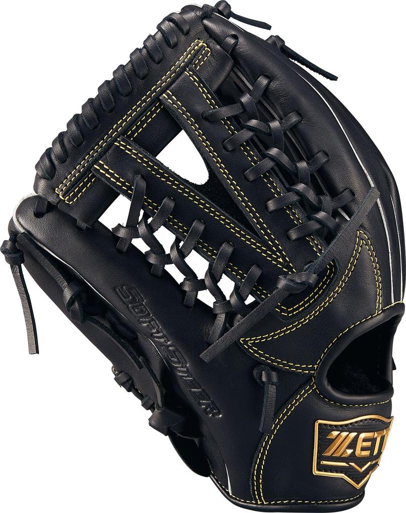 ZETT Youth Baseball Soft Black Size BJGB74550F Glove, Steer, All-Around, Left-Handed Throw, (1900), LL,