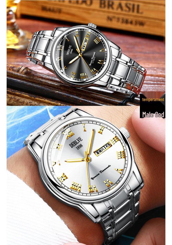Swiss Men's Waterproof Quartz Watch: Elegant Automatic Movement, Slim Design