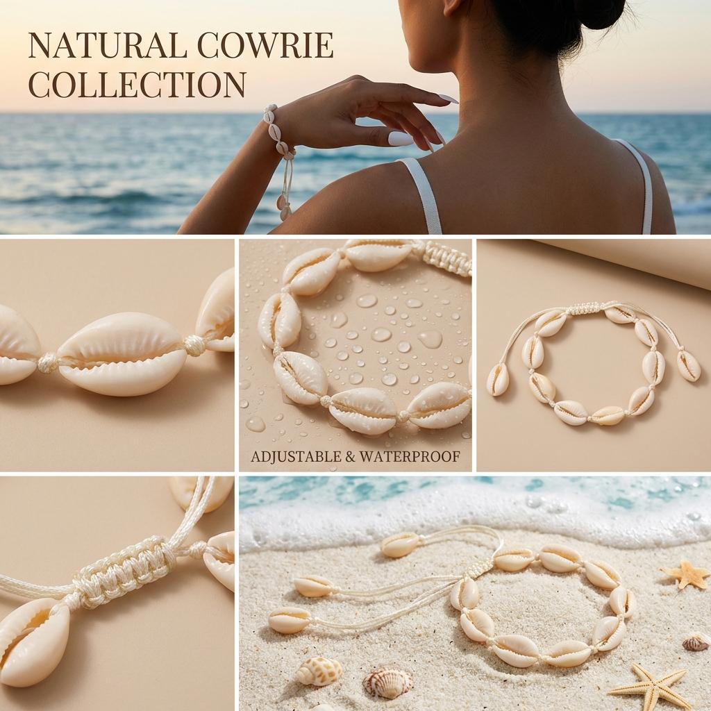 Bohemian Cowrie Shell Surfer Bracelet for Women Handmade Woven Rope Adjustable Macrame Hand Chain Summer Beach Jewelry