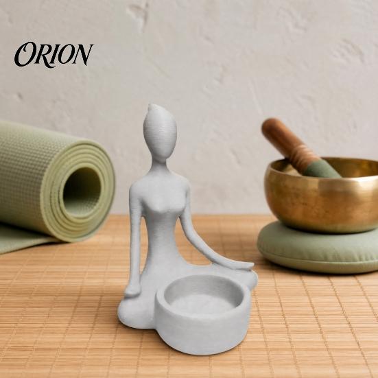 Accessorio Candela Stile Casa Portacandele Figura Seduta Stampato 3D, Supporto Candela Tealight Zen Yoga, Portacandele Minimalista Decorazione per Scrivania Mensola, Regalo Mindfulness per Yogis
