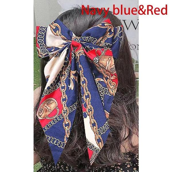 

Лента бант заколка для волос большая винтажный стиль заколка пружинная заколка аксессуар для волос головной убор аксессуар темно-синий/красный