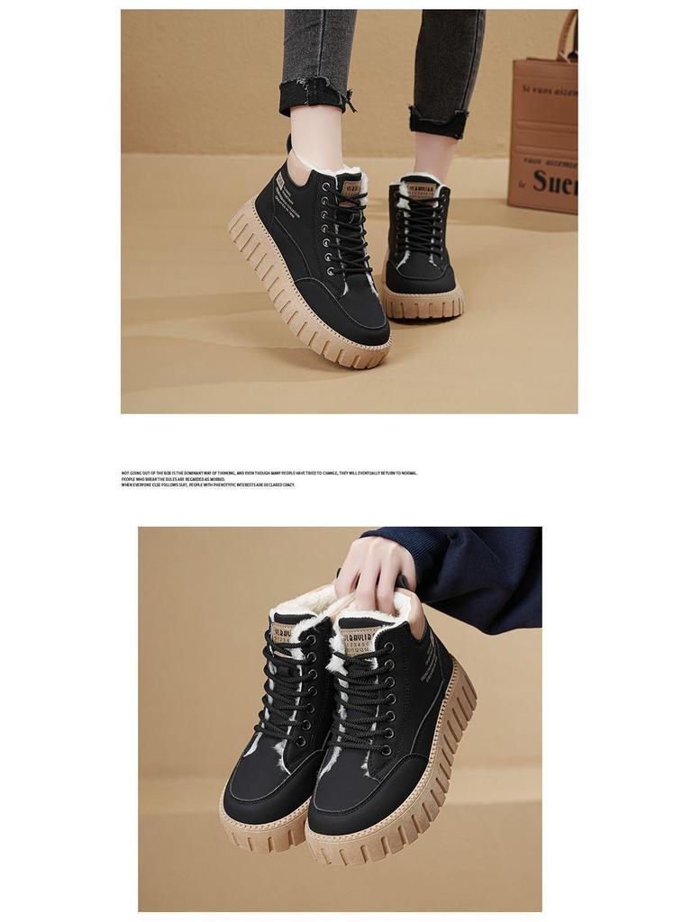 Pantofi de iarnă din bumbac pentru femei din nord-est: Ghete scurte confortabile, căptușite cu catifea, îngroșate, rezistente la frig pentru temperaturi extreme de -40°C, protecție din blană și zăpadă.