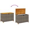 Garden Storage Box Gray 110x55x63 cm Poly Rattan Acacia Wood
