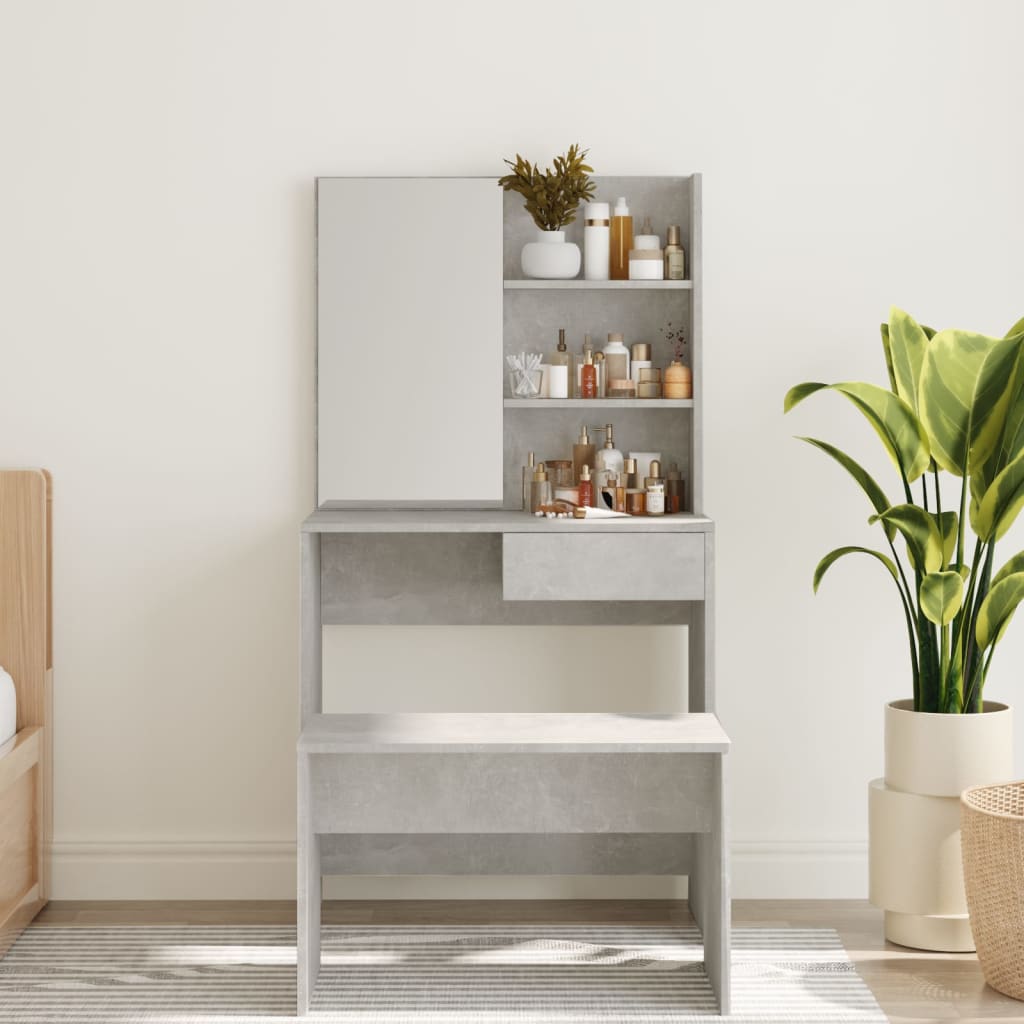 Moderner, minimalistischer Schminktisch mit Spiegel, Schminktisch mit Aufbewahrungsfächern, Schubladen zur Aufbewahrung, 74,5x40x141 cm