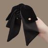 Black Sparkle Velvet Bow Ponytail Clip for Women - 2026 High-End Hair Volume Claw Clip