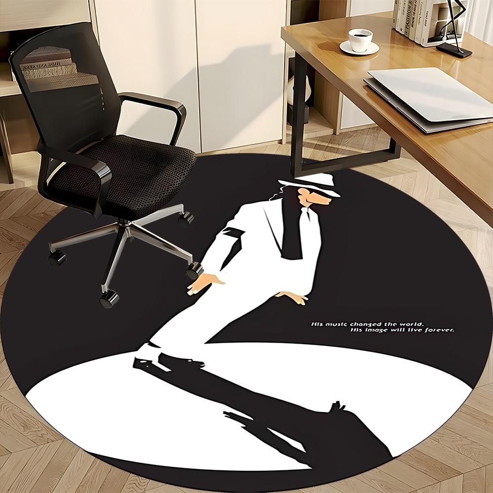 1PC Michael Joseph Jackson Office Round Area Rug, Indoor Mat Suitable For Office, Under Office Chairs Bedroom Living Room Home Decor, Room Deco110