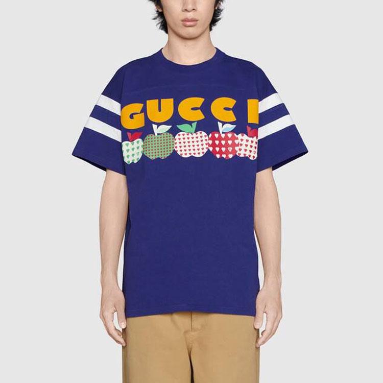 Gucci Valentine's Day Special Collection FW21 T Shirt Men's Blue 655459-XJDNF-4409
