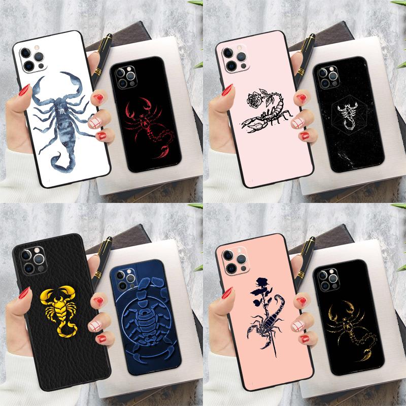 Custodia Animale Scorpione Per iPhone 15 11 12 13 14 Pro Max XS XR X 7 8 Plus 12 13 Mini 16 Pro Max Cover Morbida