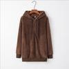 Lange Mouw Dames Casual Effen Met Capuchon Warm Trui Jas Mode