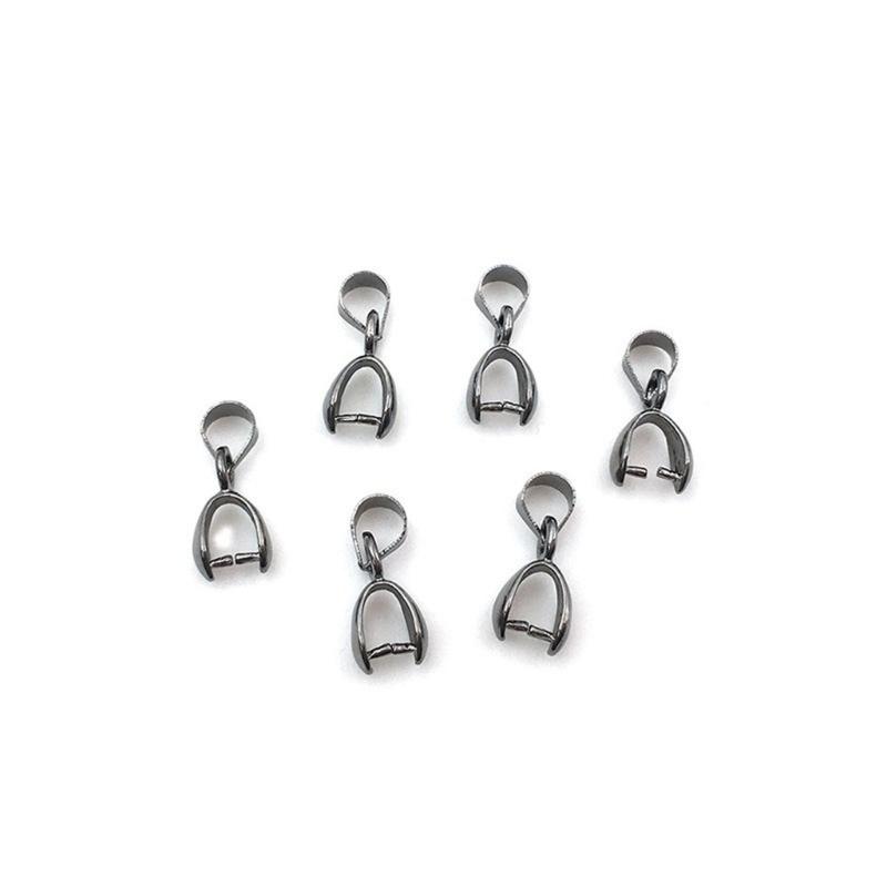40Pcs Metal Pinch Clip Bail Clasp Copper Dangle Necklace Pendant Clamps Findings Jewelry Making Supplies
