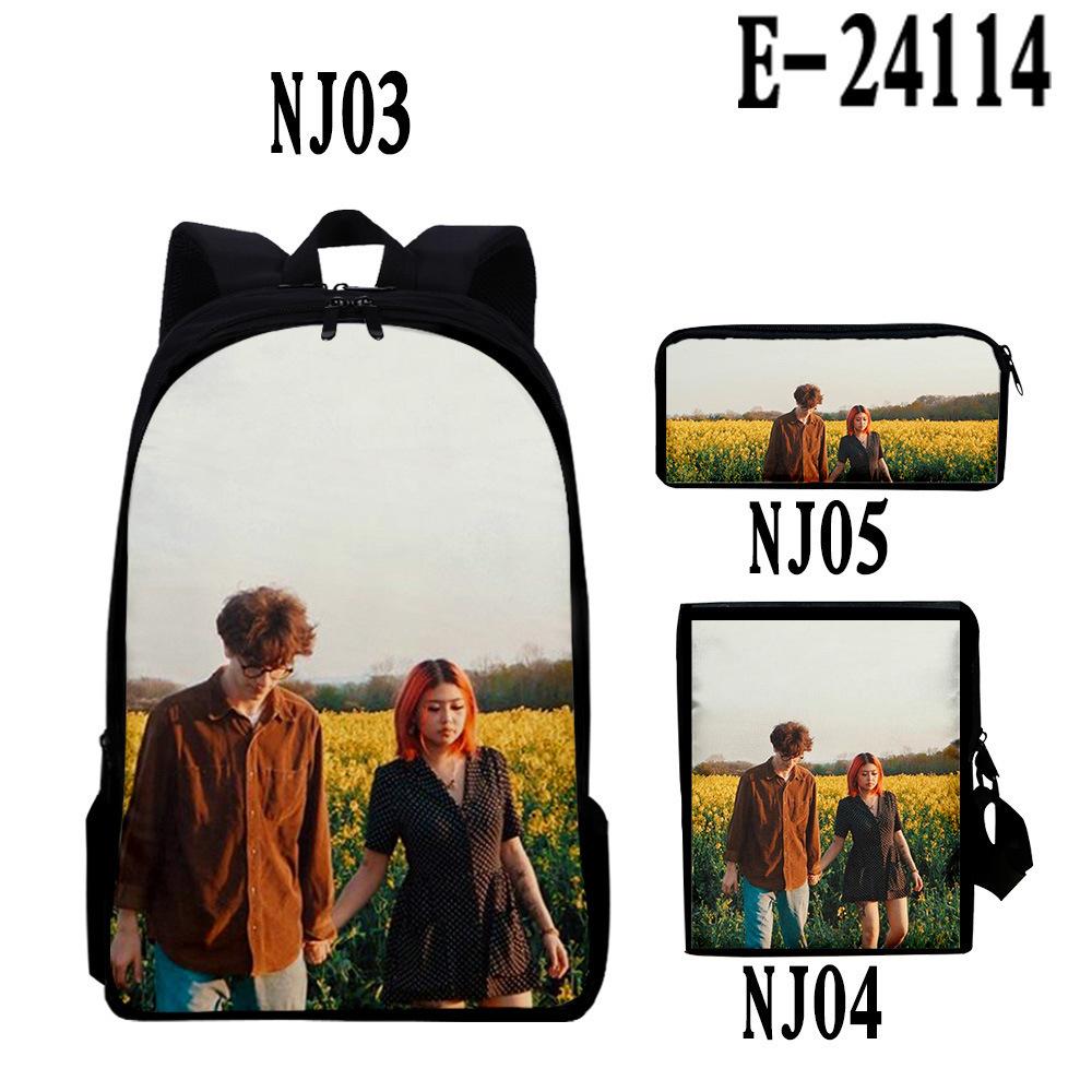 Classic Novelty beabadoobee 3D Print 3pcs/Set pupil School Bags Laptop Daypack Backpack Inclined shoulder bag Pencil Case
