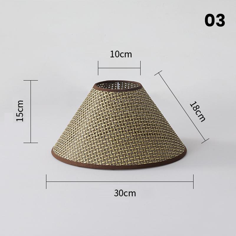Vintage Rattan Woven Lampshade - Handmade Boho Table & Floor Lamp Shade for Hotel/Home Decor (E27 Bulb Base)
