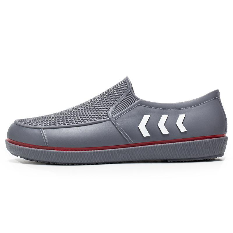Spring and Autumn new water shoes men's adult non-slip low-top rain shoes fashionable flat-bottomed shallow mouth work shoes glue shoes men