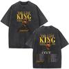 Rapper Don Omar The Last King Tour 2026 Stampa Vintage Lavata T-shirt Uomo Donna Moda T-shirt Leggere Traspiranti e Comode