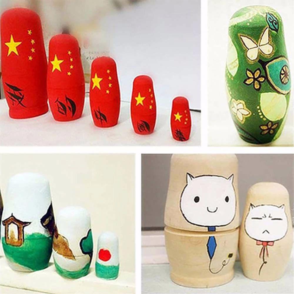 DIY Office Unpainted Russian Nesting Dolls Blank Wooden Embryos Matryoshka Doll Matrioska Dolls