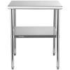 Stainless Steel Prep Table, 30 x 30 x 36 Inch, 800lbs Load Capacity Heavy Duty Metal Worktable with Adjustable Undershelf & Feet, Commercial