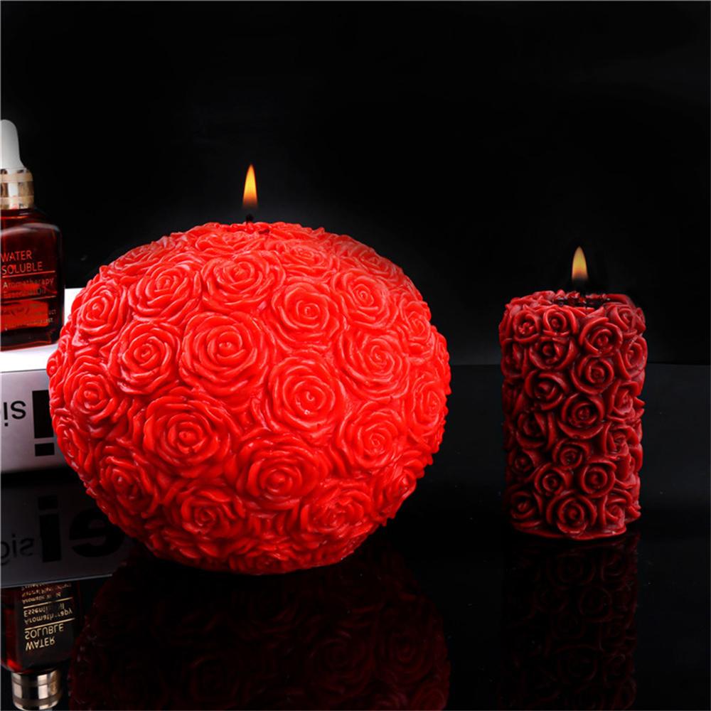 DIY Rose Ball Ball Shape Candle Wax Mold Silicone Mold 3D Aroma Candle For Craft Enthusiasts Aromatherapy Gift Giving
