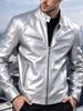 New men's stand-up collar locomotive leather jacket spring and autumn slim short PU leather jacket fashion casual jacket