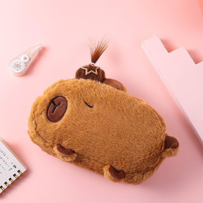 Пенал капибара, стильный, вместительный пенал, многослойный пенал