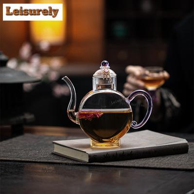 500 ml magas boroszilikát üveg antik forralóvízforraló nagy kapacitású teafőző edény sárga rizsvinekes teáskanna teaszertartás