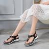 Fashion New Slipsole Heels Beach Sandal Women Flip Flops Casual Women Shoes Metal Decoration Buckle Sandal Fashion Outdoors Heels Women