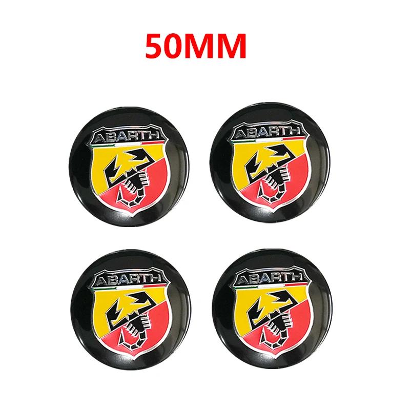4pcs 56mm 50mm 3D logo car emblem Wheel Center Hub auto Rim refit dust-proof badge covers sticker styling accessories For FIAT