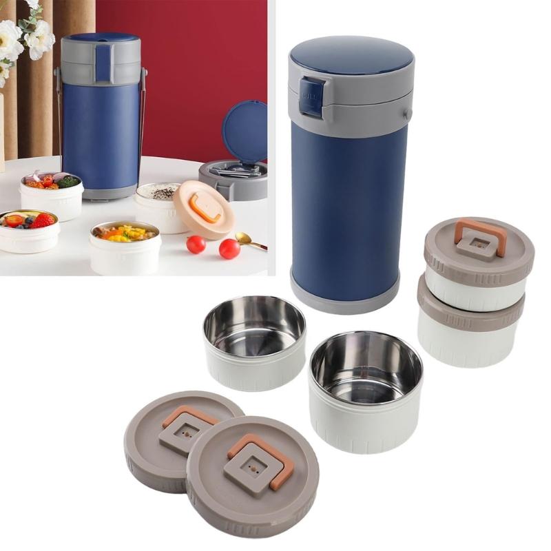 Insulated 304 Stainless Steel Food Jar 2.9L Includes Cutlery Set Practical Leak Proof Lunch Box with Carrying Bag