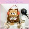 Panda Little Plush Bag Doll With Earphones Raccoon Crossbody Bag Present Gift