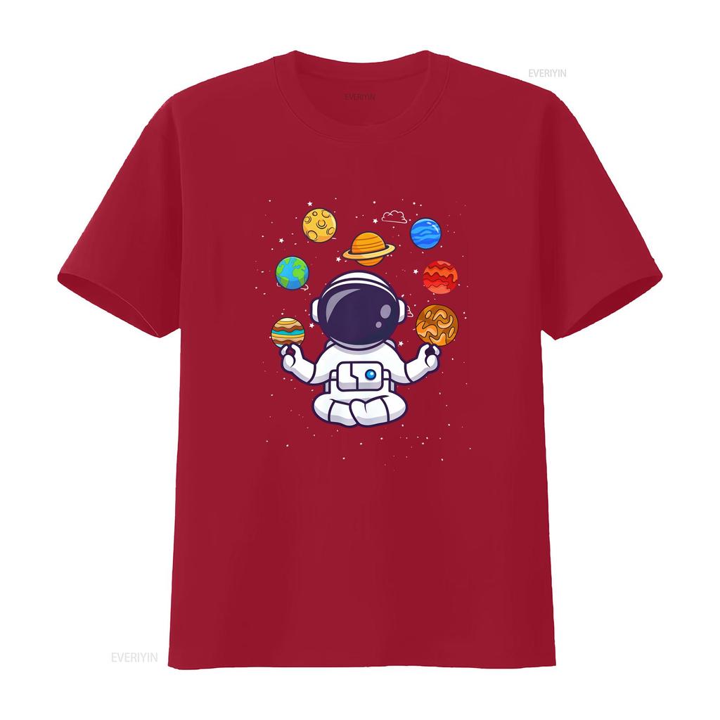 Astronaut Planets T Shirt Space Astronomy Lovers Spaceunisex Boys Kids Vintage Washed Streetwear Top For Everyday Wear Homme