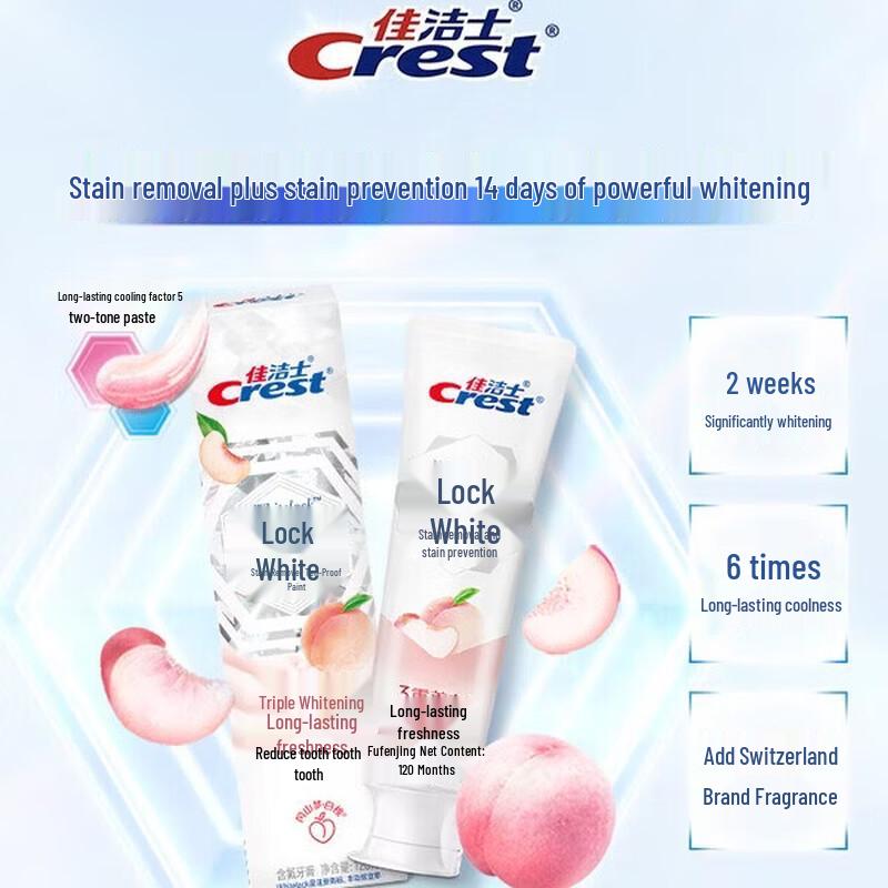 Crest Lock White Peach Oolong Toothpaste