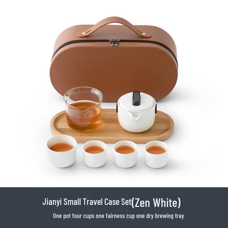 

Portable Ceramic Tea Set with Bamboo Tray