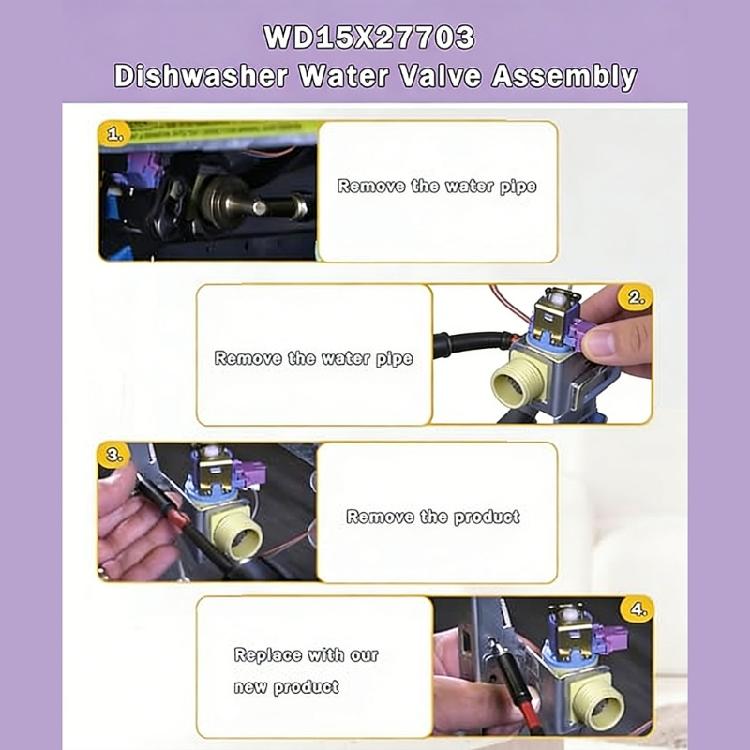 Plastic Water Inlet Valves Assembly WD15X27703 Plastic Dishwasher Inlet Valves Dishwasher Accessories Easy to Install
