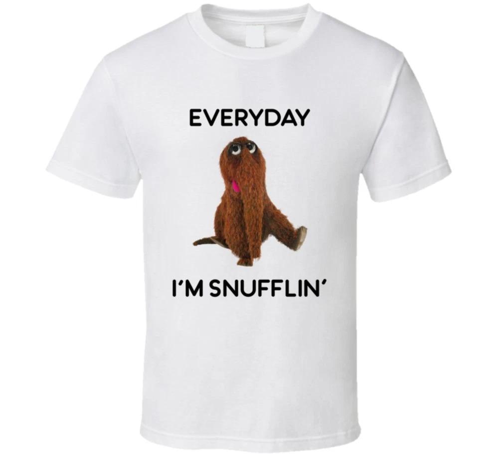 Everyday I m Snufflin  Tee Funny Snuffleupagus Sesame Street T Shirt 4XL