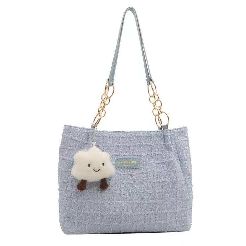 

Fresh Women s Stylish Plaid Shoulder Tote Handbag 31.5cm length, 11.5cm width, 27.5cm height