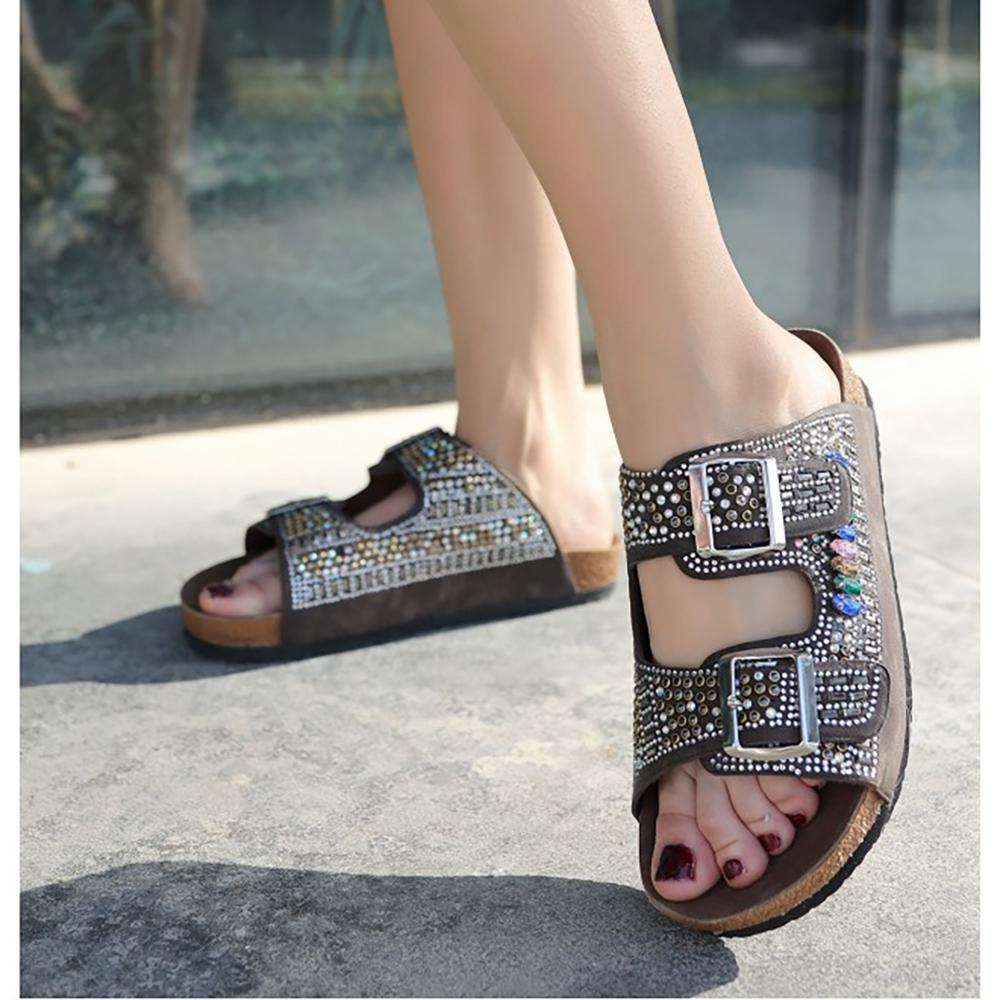 

Женские тапочки с вышивкой бисером для дома и улицы AL-76 36 коричневый