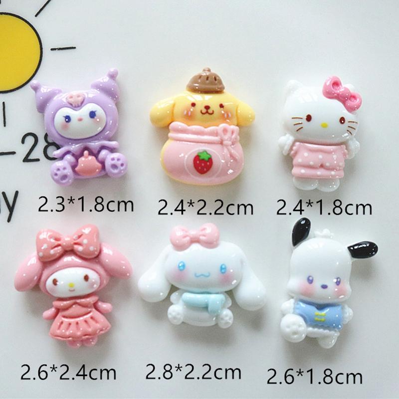 10Pcs Kawai Cartoon Bright Surface Animal Resin Flat Back Scrapbook   Diy Bow Decor Accessories Crafts A15