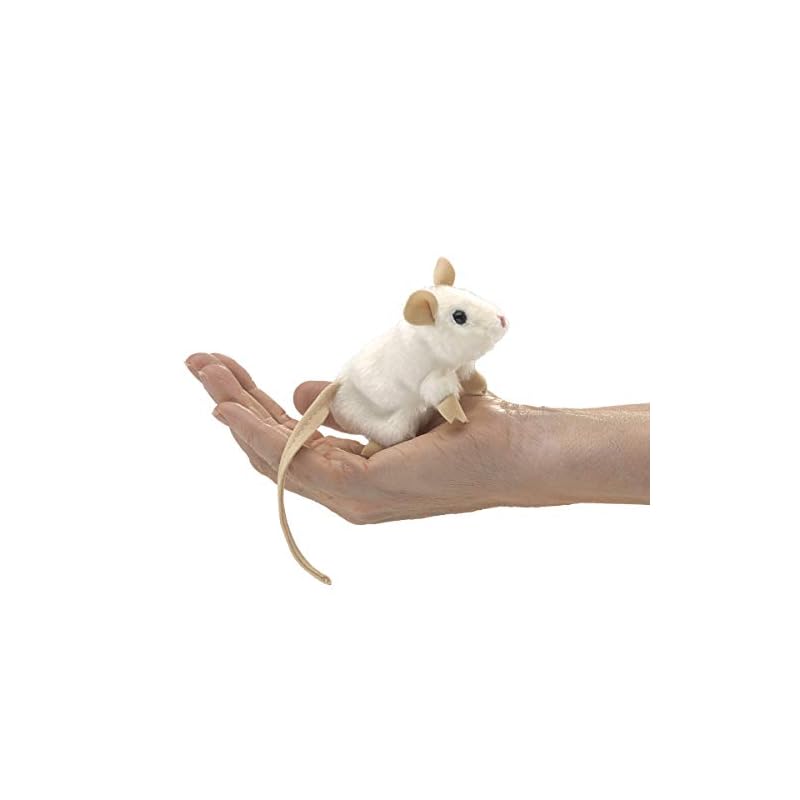 Folkmanis Mini White Mouse Finger Puppet