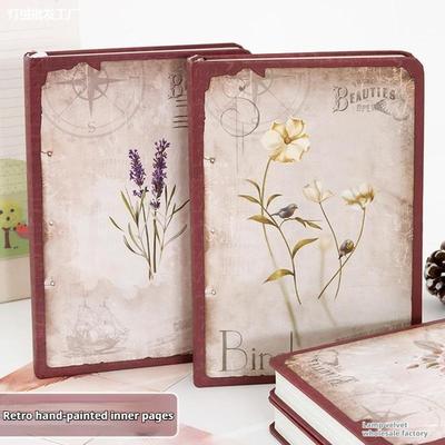 Dream Falling Flower European Retro Handbooks Creative Color Pages Notebook Stationery Hand Drawn Illustrations Memoirs Notebook
