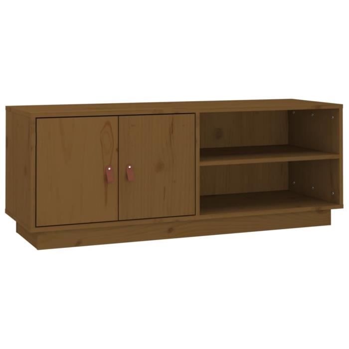 VidaXL Meuble TV Marron miel 105x34x40 cm Bois de pin massif 818223